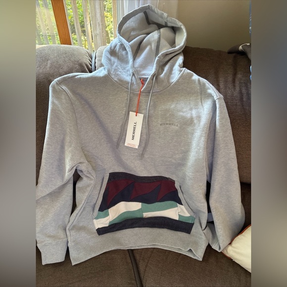 Merrell Mens Scrap Gray Sweatshirt Hoodie Size Large New With Tags - Picture 1 of 7